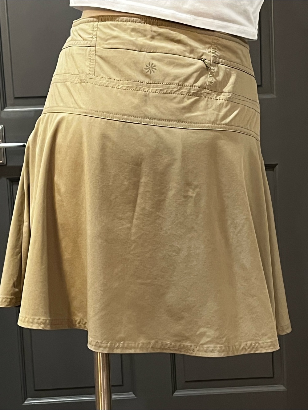 Athleta Khaki A-Line Skort with Drawstring Waist - Picture 4 of 10